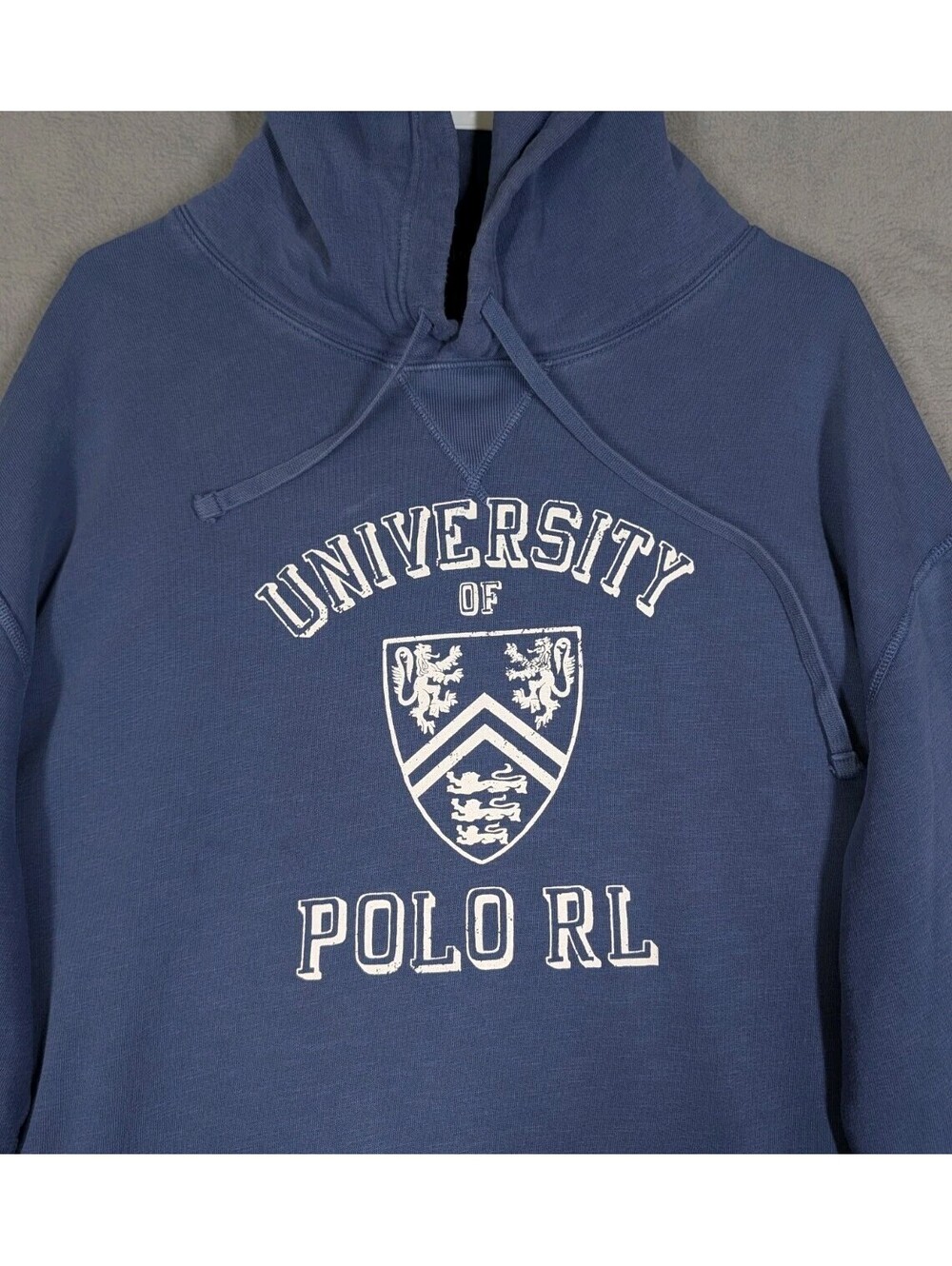 Polo Ralph Lauren Mens 2XLT Blue University Polo RL Crest Hoodie Big Tall Fleece
